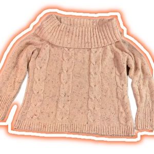 Soho jeans by New York and Company, CableNet Cowell neck sweater, size large
